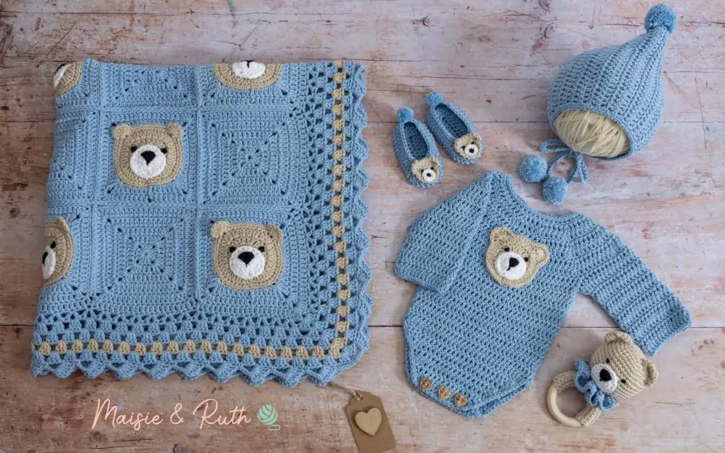 Layette crochet patterns-Free Crochet Teddy Bear Blanket Pattern - Quick And Easy Crochet Patterns