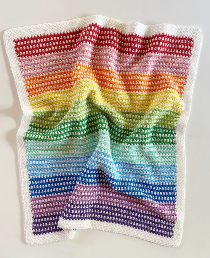 Easy Rainbow Crochet Blanket Pattern