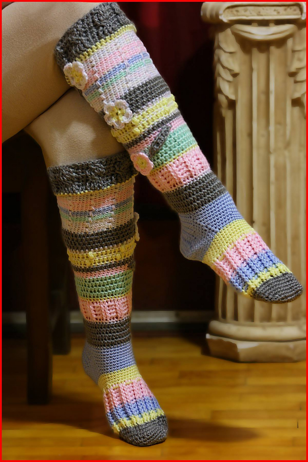Free Crochet Knee High Socks Pattern