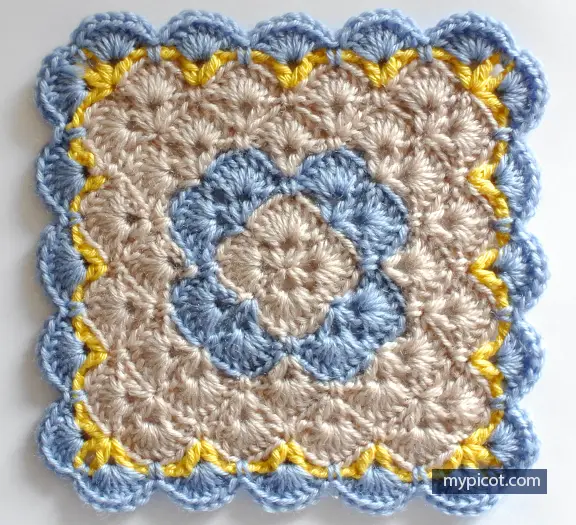 Shell Stitch Crochet Square Blanket Pattern