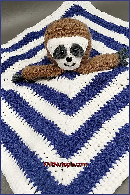Crochet Sloth Lovey Pattern- Sloth Blanket Crochet Free Pattern