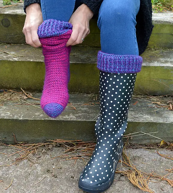 Crochet Knee-High Boot Socks Pattern