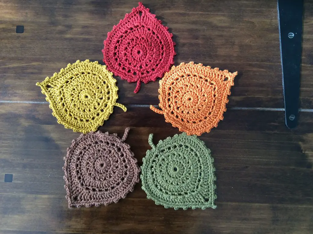 Leaf Coaster Crochet Pattern-Super Fast And Easy!