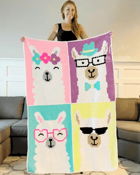 Llama Crochet Blanket