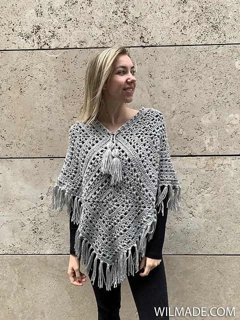 Square Poncho Crochet Pattern For Cool And Comfy Chic!