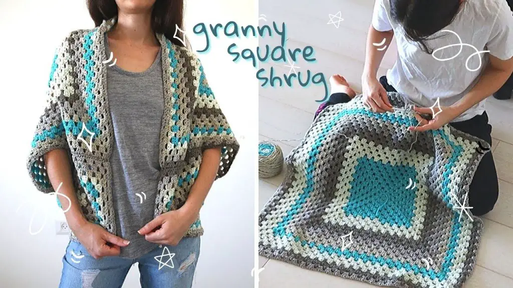 Granny Square Shrug - How To Turn A Granny Square into A Cardigan