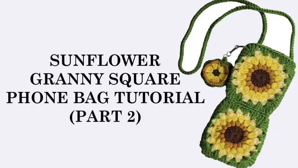 Sunflower Granny Square Phone Sling