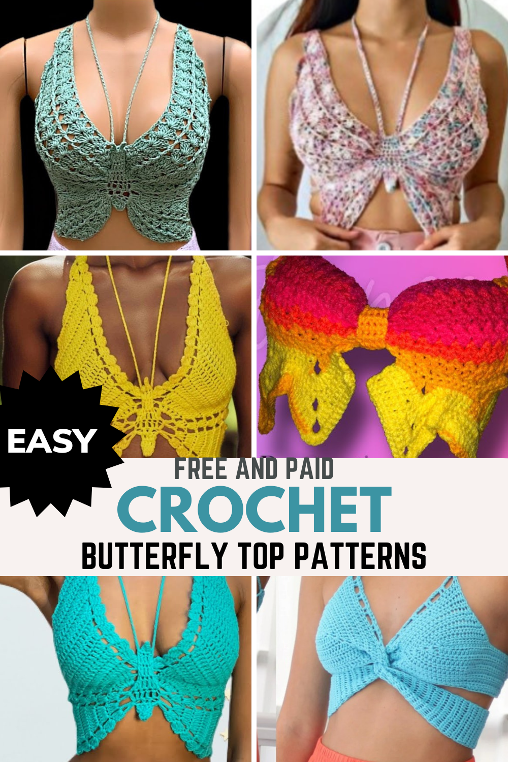 Easy Crochet Butterfly Top Patterns ( Free and Paid)