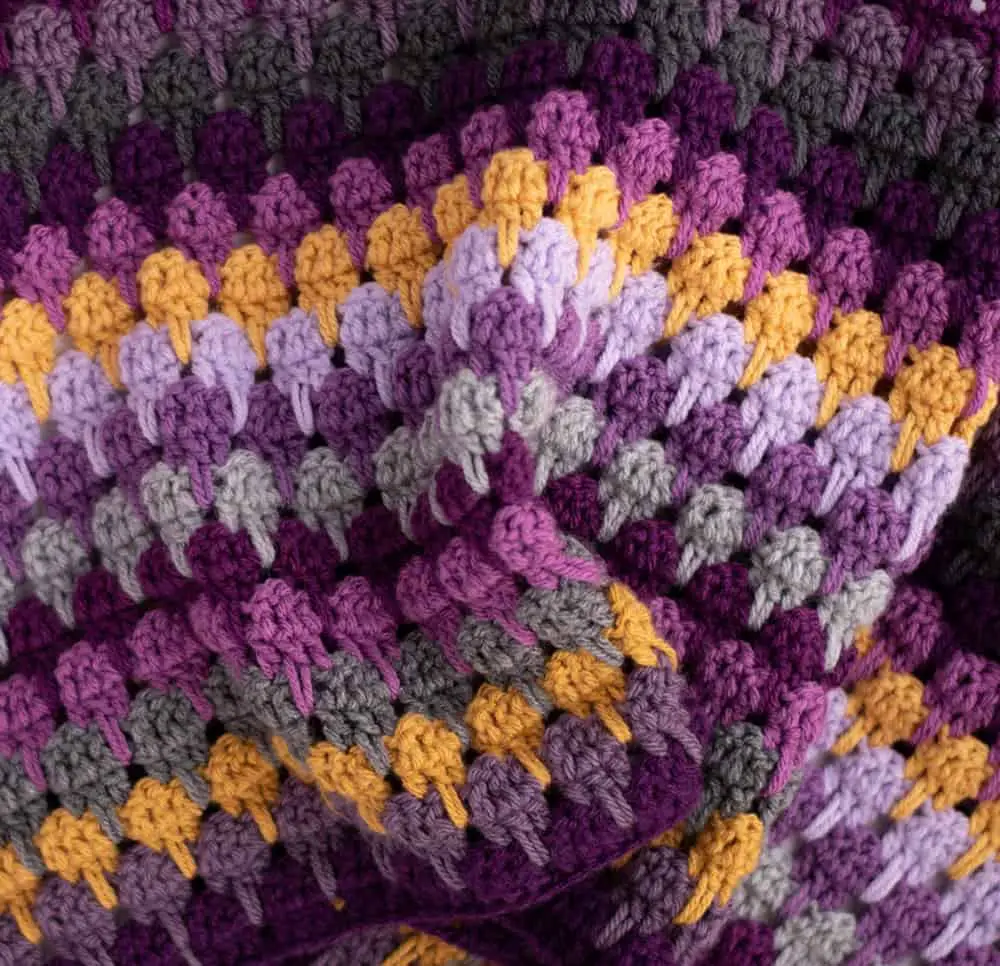 Scrap Yarn Crochet Blanket Free Pattern- Easy To Customize, Hard To Put Down