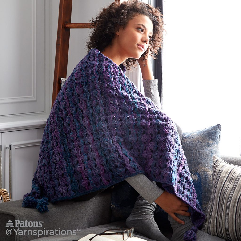 Wrapped Waves Blanket Shawl Crochet Pattern