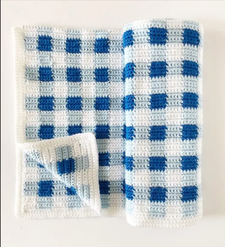 Crochet Picnic Gingham Baby Blanket Pattern
