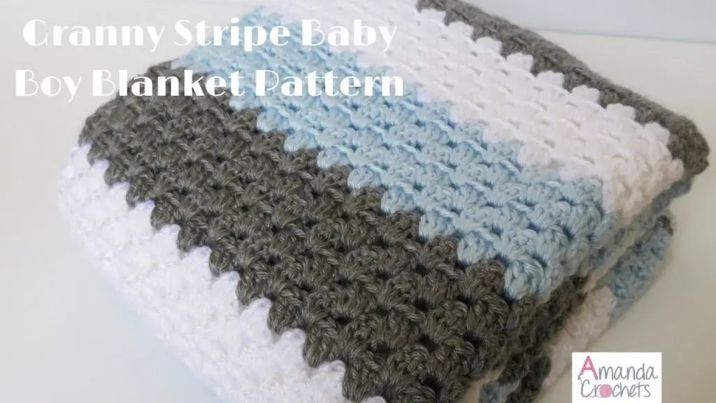 Simple crocheted baby blanket for a boy