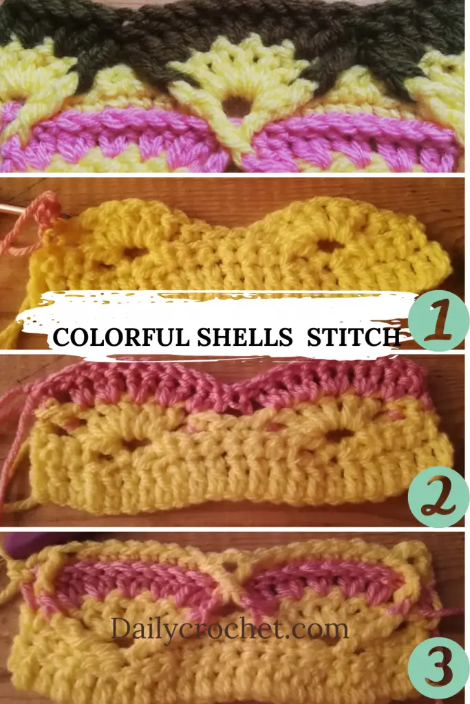 The Perfect Crochet Colorful Shells Stitch Pattern For Your Project!