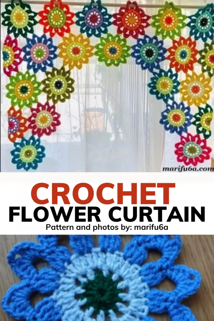 How To Make A Crochet Flower Curtain For Beginners- Scrap Yarn Crochet Projects For Beginners- Scrap Yarn Crochet Projects